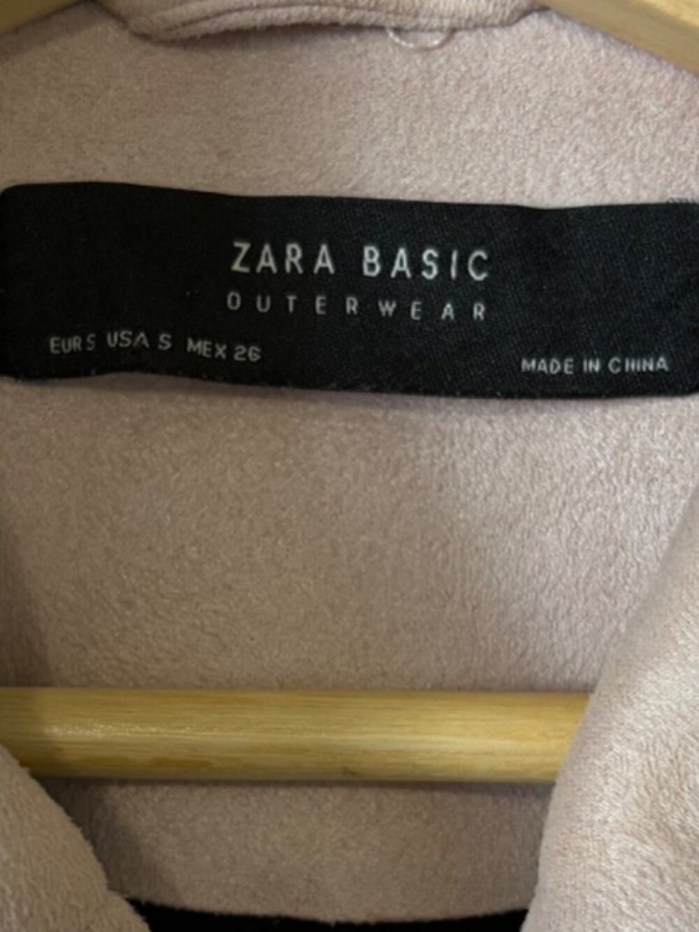 Zara Basic Blush Pink Faux Suede Moto Jacket Size S - Picture 5 of 5